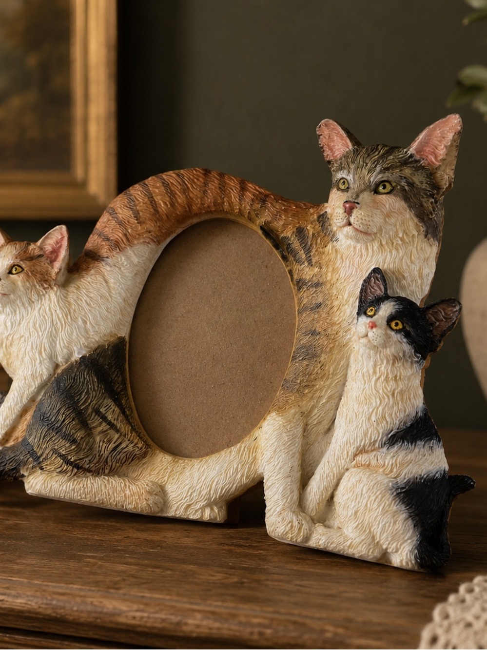 Multicolor Cat Family Photo Frame - Decorative Cat Picture Holder